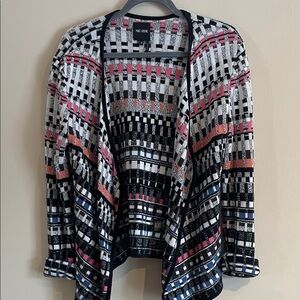 NIC+ZOE Black and Pink Knit Cardigan